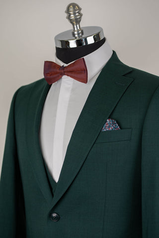 Tumši zaļš Quesste slim fit uzvalks ar vesti