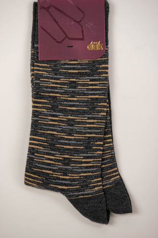 Gray socks with beige accents