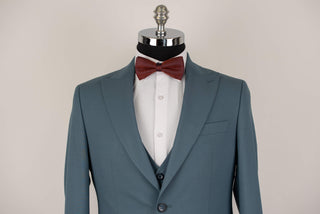 Turquoise blue Quesste slim fit suit with a vest