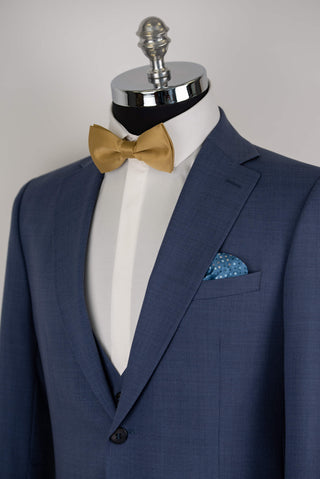 Blue Quesste slim fit suit with a vest