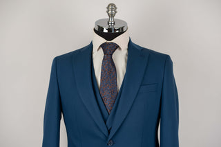 Blue Quesste slim fit suit with a double-breasted vest