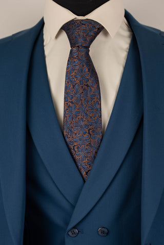 Blue Quesste slim fit suit with a double-breasted vest
