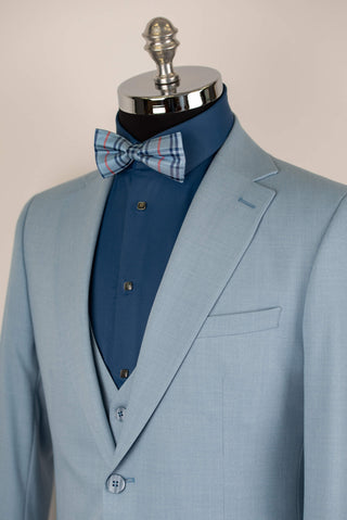 Gaiši zils Quesste slim fit uzvalks ar vesti