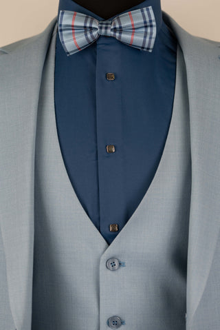 Gaiši zils Quesste slim fit uzvalks ar vesti