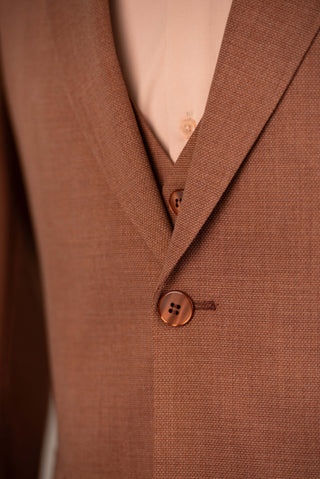 Tumši oranžs Quesste slim fit uzvalks ar vesti
