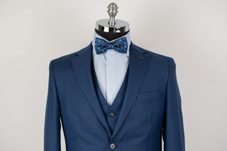 Blue Franko Cardini slim fit suit with a vest