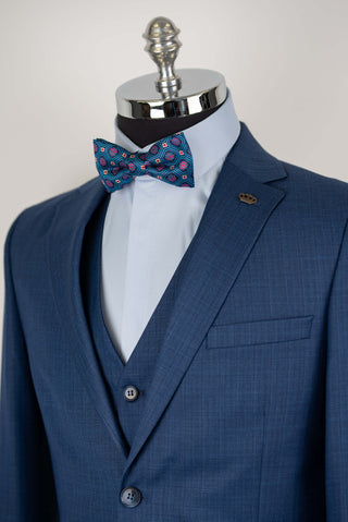 Blue Franko Cardini slim fit suit with a vest