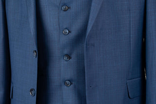 Blue Franko Cardini slim fit suit with a vest