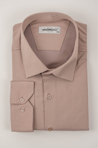 Blush beige Nino Pacoli regular fit shirt