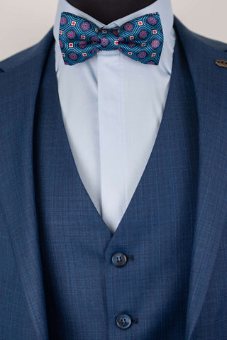 Blue Franko Cardini slim fit suit with a vest