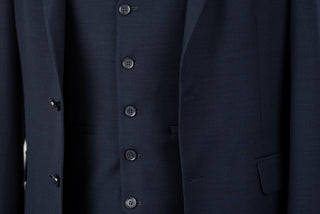 Tumši zils Franko Cardini slim fit uzvalks ar vesti