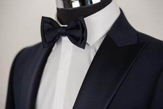 Dark blue Quesste extended tuxedo with satin lapels