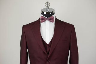 Tumši bordo Azzaro slim fit uzvalks ar vesti