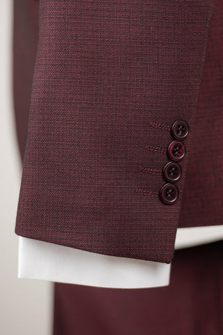 Tumši bordo Azzaro slim fit uzvalks ar vesti