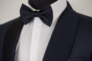 Dark blue Quesste extended tuxedo with satin lapels