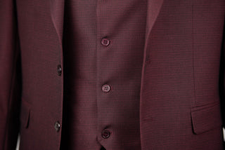 Tumši bordo Azzaro slim fit uzvalks ar vesti