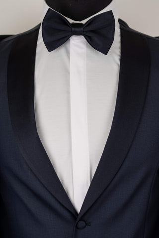 Dark blue Quesste extended tuxedo with satin lapels