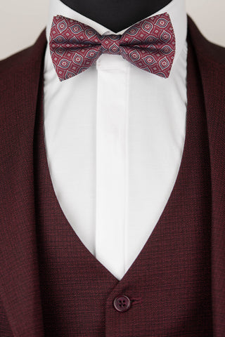 Tumši bordo Azzaro slim fit uzvalks ar vesti