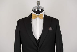 Black Quesste slim fit suit with a vest
