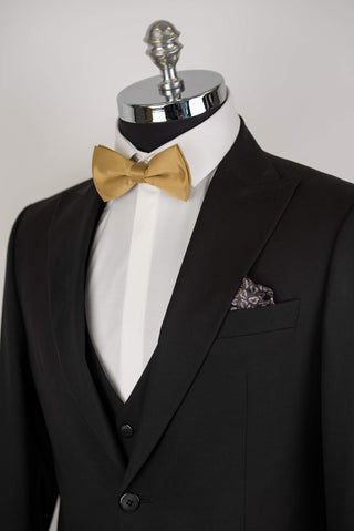 Black Quesste slim fit suit with a vest