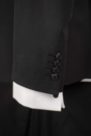 Black Quesste slim fit suit with a vest