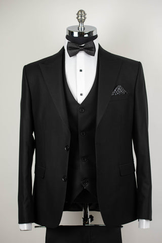 Melns Azzaro slim fit uzvalks ar vesti