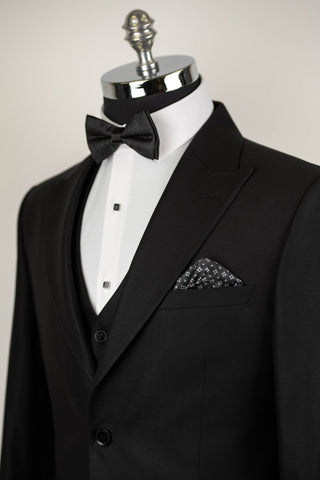 Melns Azzaro slim fit uzvalks ar vesti