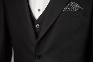 Melns Azzaro slim fit uzvalks ar vesti