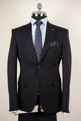 Tumši zils Lucio pagarināts elastīga auduma uzvalks