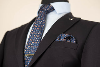 Tumši zils Lucio pagarināts elastīga auduma uzvalks