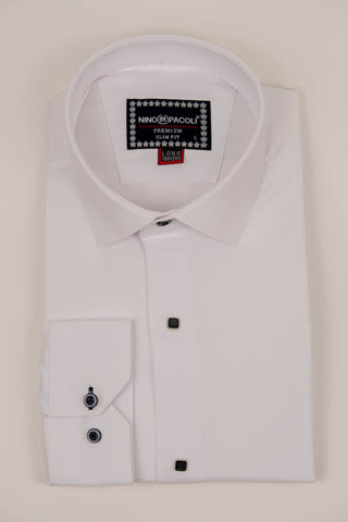 Balts Nino Pacoli pagarināts krekls ar faktūru