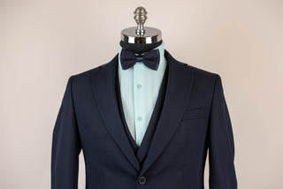 Dark blue Quesste slim fit suit with a double-breasted vest