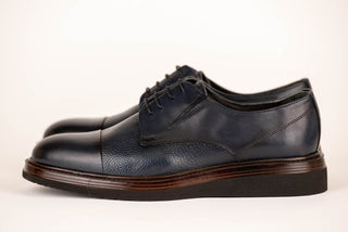 Dark blue Jakamen leather shoes with chunky sole