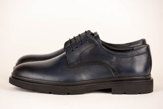 Dark blue Jakamen leather shoes with chunky sole