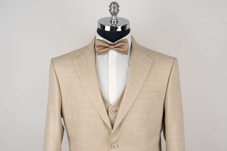Light beige Moda Vinci slim fit suit with a vest