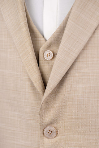 Light beige Moda Vinci slim fit suit with a vest