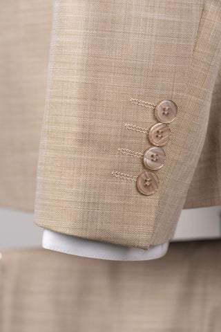 Light beige Moda Vinci slim fit suit with a vest