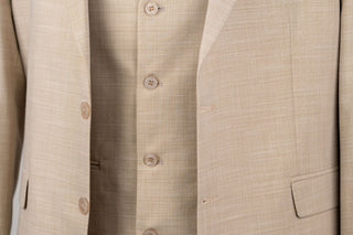 Light beige Moda Vinci slim fit suit with a vest