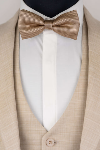 Light beige Moda Vinci slim fit suit with a vest
