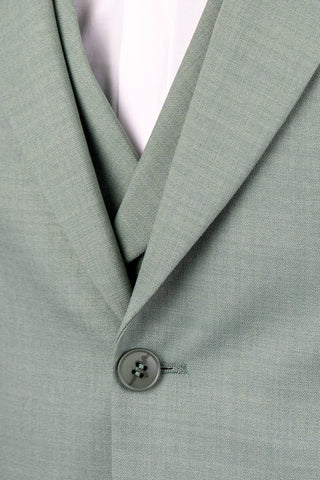 Eucalyptus green Quesste slim fit suit with a double-breasted vest