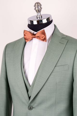 Eucalyptus green Quesste slim fit suit with a double-breasted vest