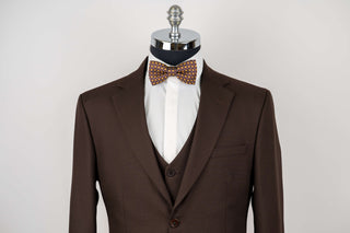 Dark brown Moda Vinci slim fit suit with a vest
