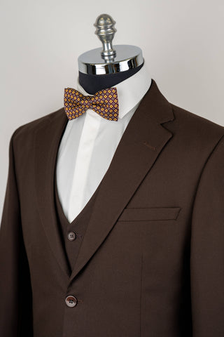 Dark brown Moda Vinci slim fit suit with a vest