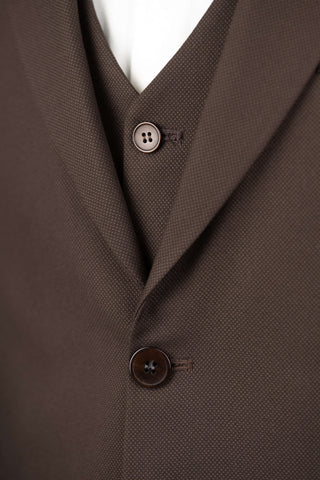 Dark brown Moda Vinci slim fit suit with a vest