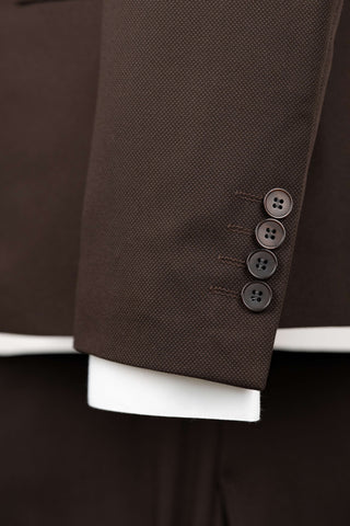 Dark brown Moda Vinci slim fit suit with a vest
