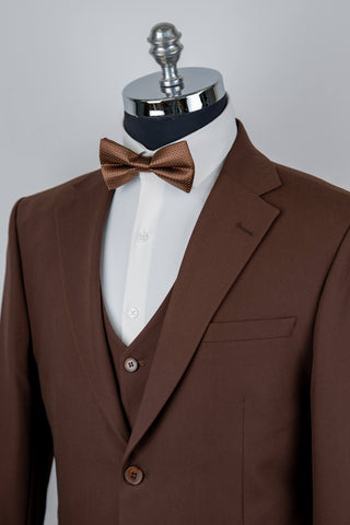 Brown Moda Vinci slim fit suit with a vest