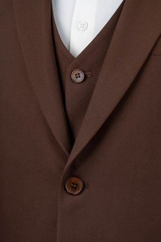 Brown Moda Vinci slim fit suit with a vest