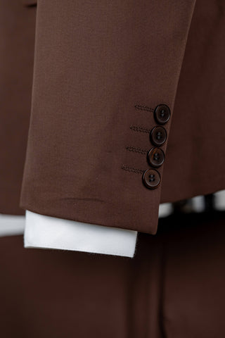 Brown Moda Vinci slim fit suit with a vest