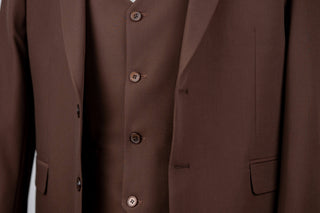 Brown Moda Vinci slim fit suit with a vest