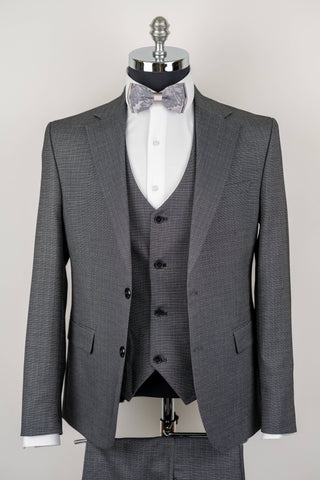 Dark grey Azzaro slim fit suit with a vest